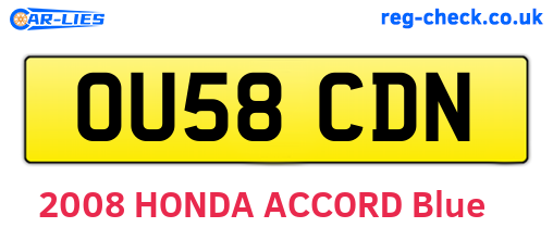 OU58CDN are the vehicle registration plates.