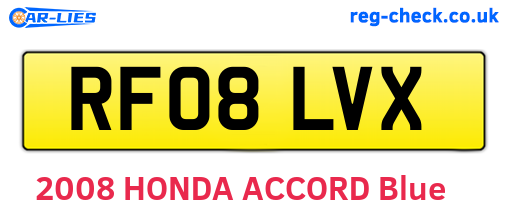 RF08LVX are the vehicle registration plates.