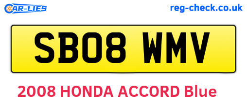 SB08WMV are the vehicle registration plates.