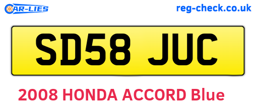 SD58JUC are the vehicle registration plates.
