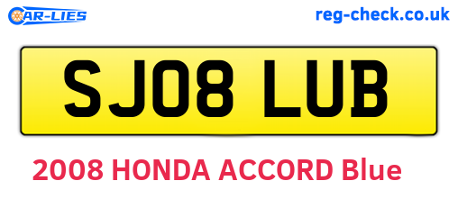 SJ08LUB are the vehicle registration plates.