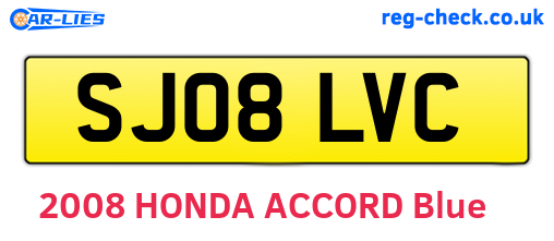 SJ08LVC are the vehicle registration plates.