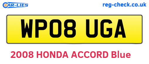 WP08UGA are the vehicle registration plates.