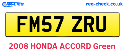 FM57ZRU are the vehicle registration plates.