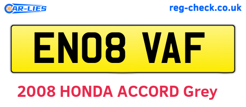 EN08VAF are the vehicle registration plates.