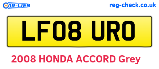 LF08URO are the vehicle registration plates.