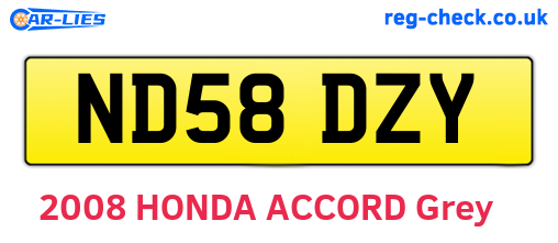 ND58DZY are the vehicle registration plates.