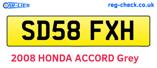 SD58FXH are the vehicle registration plates.