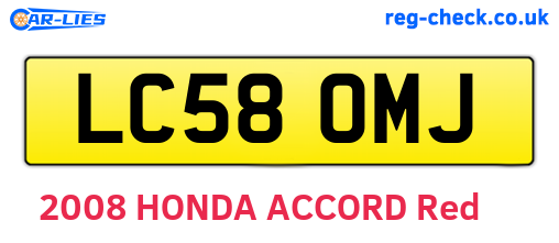 LC58OMJ are the vehicle registration plates.
