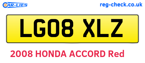 LG08XLZ are the vehicle registration plates.