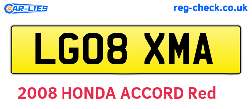 LG08XMA are the vehicle registration plates.