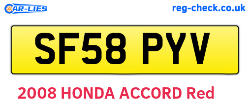 SF58PYV are the vehicle registration plates.