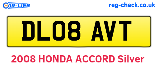 DL08AVT are the vehicle registration plates.