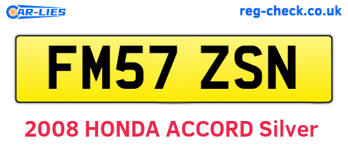 FM57ZSN are the vehicle registration plates.