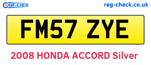 FM57ZYE are the vehicle registration plates.