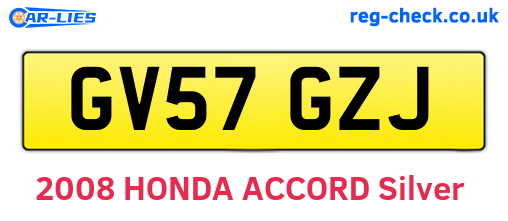 GV57GZJ are the vehicle registration plates.