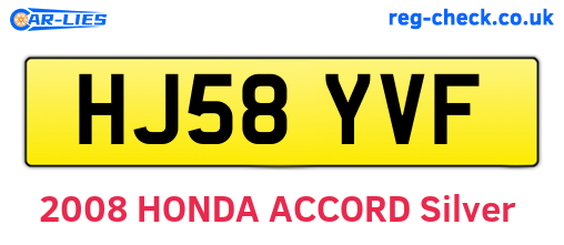 HJ58YVF are the vehicle registration plates.