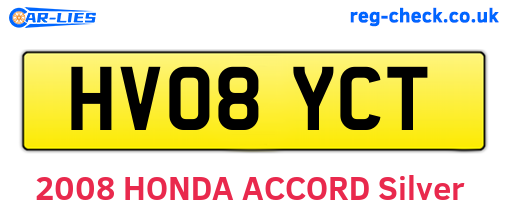 HV08YCT are the vehicle registration plates.