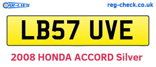 LB57UVE are the vehicle registration plates.