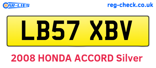 LB57XBV are the vehicle registration plates.