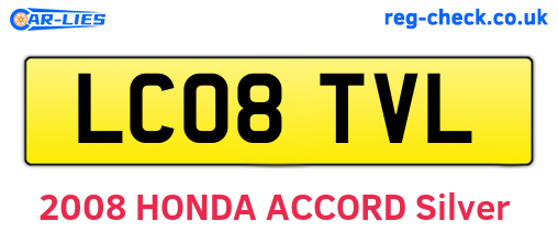 LC08TVL are the vehicle registration plates.