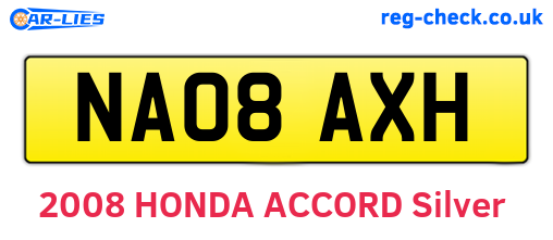 NA08AXH are the vehicle registration plates.