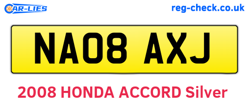 NA08AXJ are the vehicle registration plates.