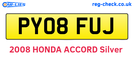PY08FUJ are the vehicle registration plates.
