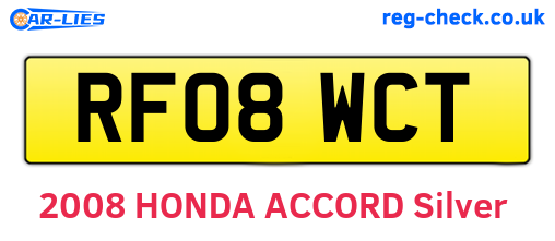 RF08WCT are the vehicle registration plates.