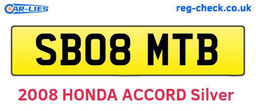 SB08MTB are the vehicle registration plates.