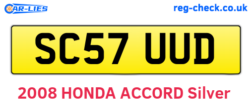 SC57UUD are the vehicle registration plates.
