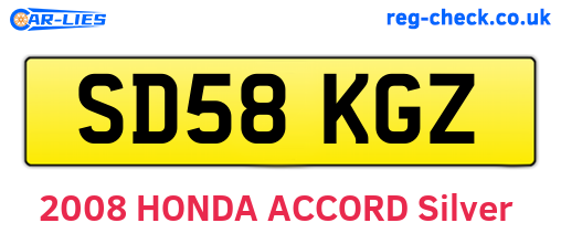 SD58KGZ are the vehicle registration plates.