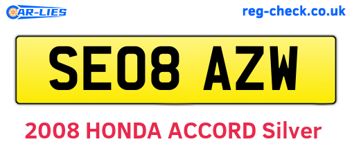 SE08AZW are the vehicle registration plates.