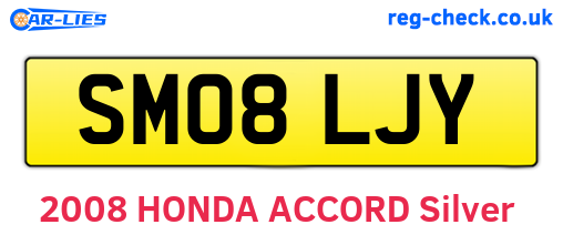 SM08LJY are the vehicle registration plates.