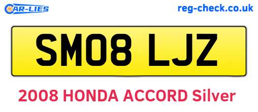 SM08LJZ are the vehicle registration plates.