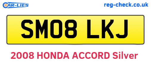 SM08LKJ are the vehicle registration plates.