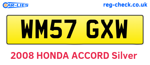 WM57GXW are the vehicle registration plates.