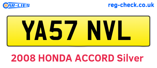 YA57NVL are the vehicle registration plates.
