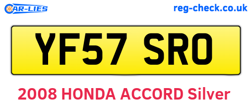 YF57SRO are the vehicle registration plates.