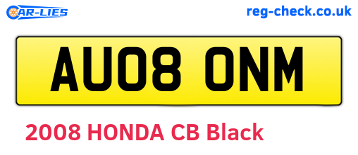 AU08ONM are the vehicle registration plates.