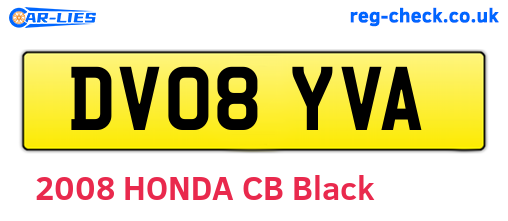 DV08YVA are the vehicle registration plates.