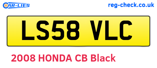 LS58VLC are the vehicle registration plates.