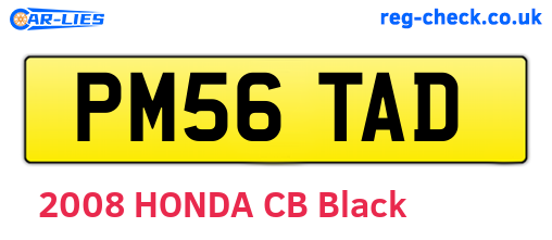 PM56TAD are the vehicle registration plates.