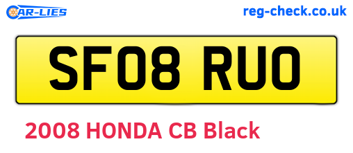SF08RUO are the vehicle registration plates.