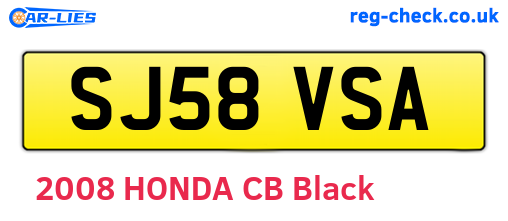 SJ58VSA are the vehicle registration plates.