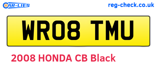 WR08TMU are the vehicle registration plates.
