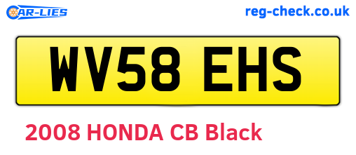 WV58EHS are the vehicle registration plates.