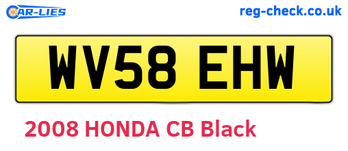 WV58EHW are the vehicle registration plates.