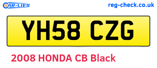 YH58CZG are the vehicle registration plates.