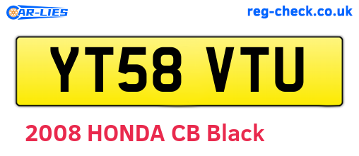 YT58VTU are the vehicle registration plates.